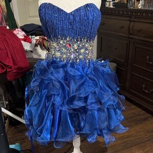 Stunning Blue Embellished Formal Dress